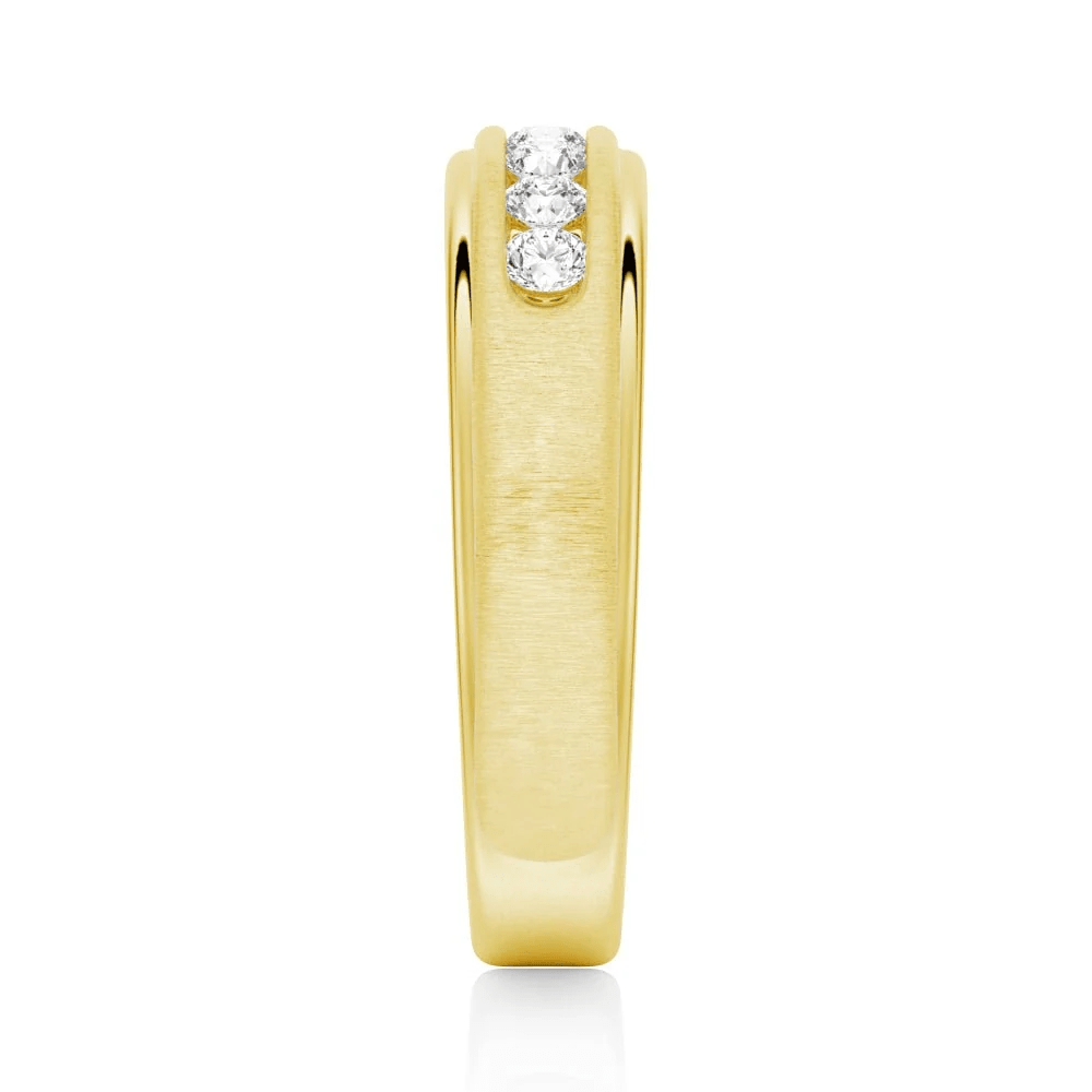 7mm Brushed Channel-Set Moissanite Men's Wedding Band - Novelle Vow