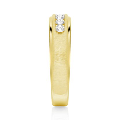 7mm Brushed Channel-Set Moissanite Men's Wedding Band - Novelle Vow