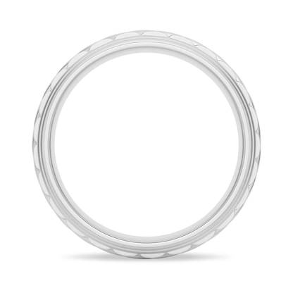 7mm Two-Tone Diagonal Carved Men's Wedding Band - Novelle Vow