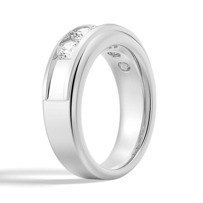 8mm Two-Tone Channel-Set Moissanite Men's Wedding Band - Novelle Vow