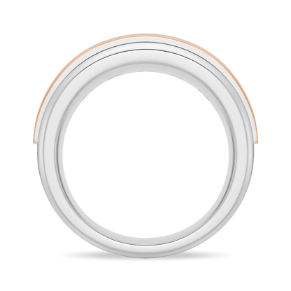 8mm Two-Tone Channel-Set Moissanite Men's Wedding Band - Novelle Vow