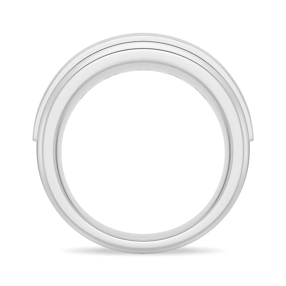 8mm Two-Tone Channel-Set Moissanite Men's Wedding Band - Novelle Vow