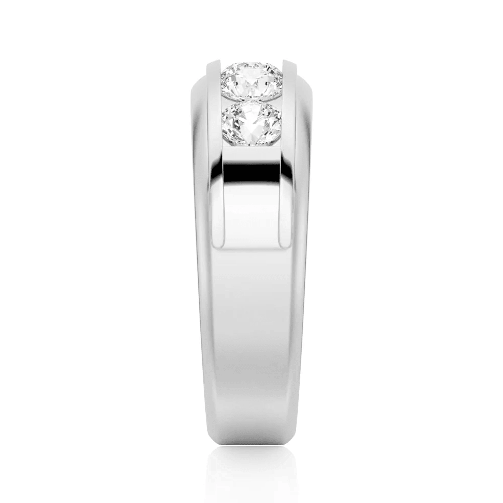 8mm Two-Tone Channel-Set Moissanite Men's Wedding Band - Novelle Vow