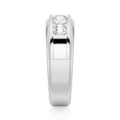 8mm Two-Tone Channel-Set Moissanite Men's Wedding Band - Novelle Vow