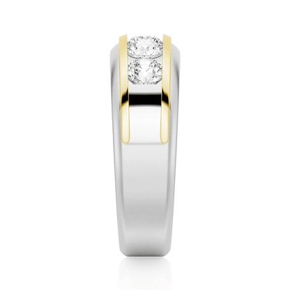 8mm Two-Tone Channel-Set Moissanite Men's Wedding Band - Novelle Vow