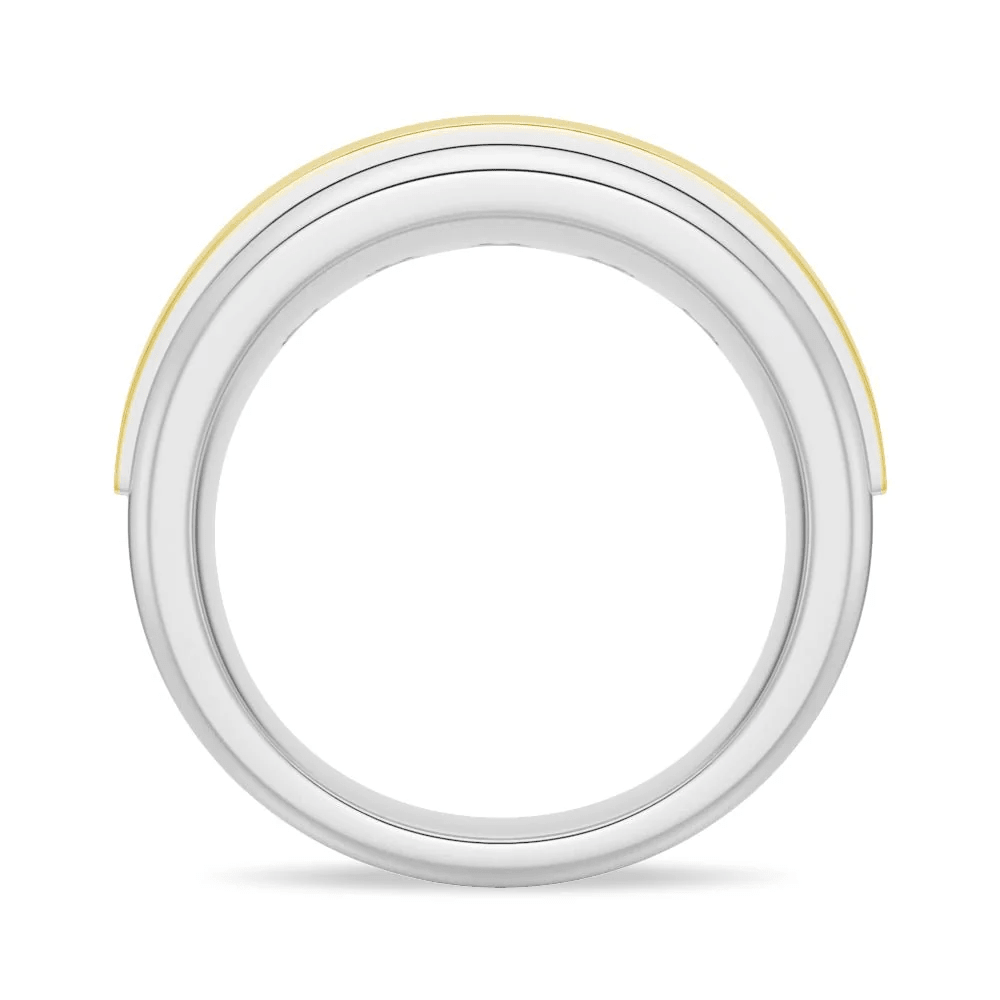 8mm Two-Tone Channel-Set Moissanite Men's Wedding Band - Novelle Vow
