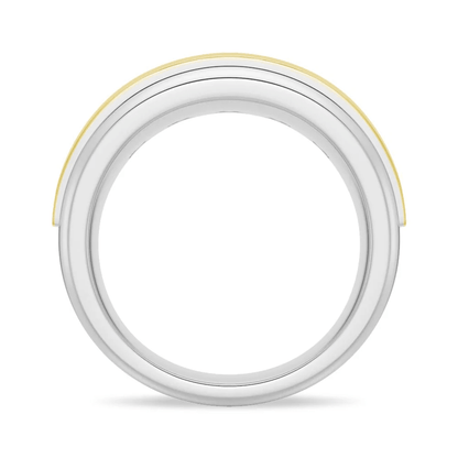 8mm Two-Tone Channel-Set Moissanite Men's Wedding Band - Novelle Vow