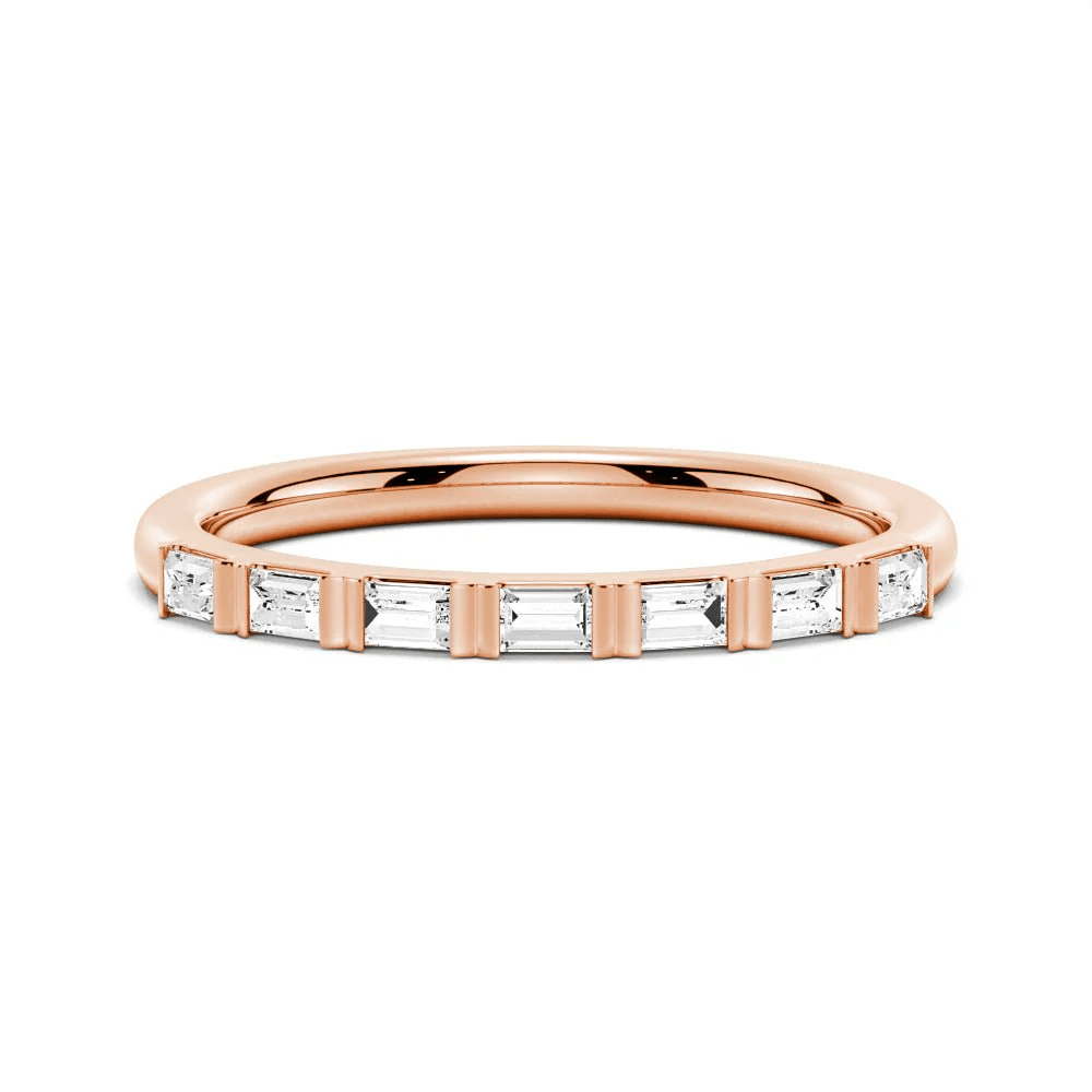 Baguette Cut 7 - Stone Bar Set Moissanite Band - Novelle Vow