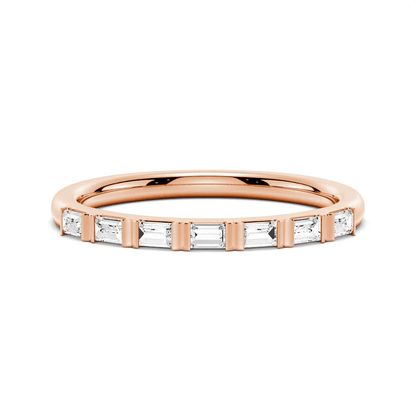 Baguette Cut 7 - Stone Bar Set Moissanite Band - Novelle Vow