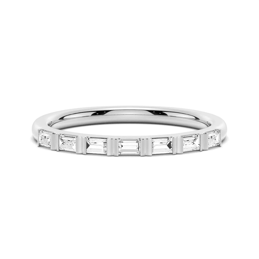 Baguette Cut 7 - Stone Bar Set Moissanite Band - Novelle Vow