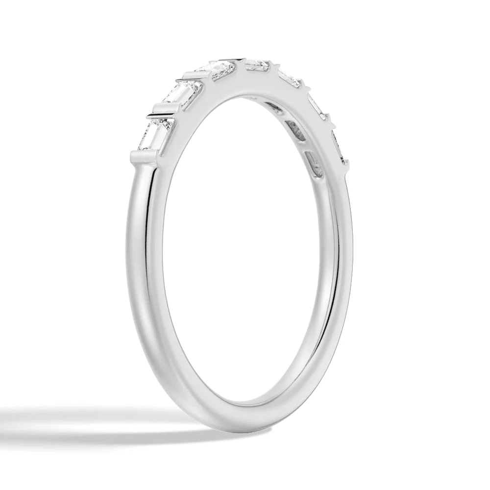 Baguette Cut 7 - Stone Bar Set Moissanite Band - Novelle Vow