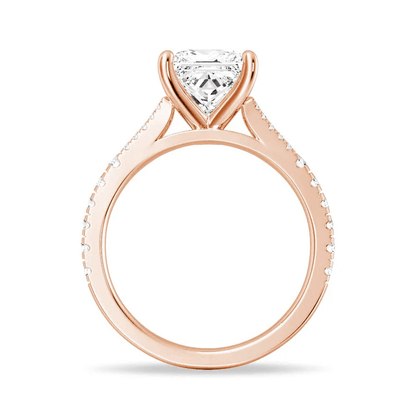 Brilliant Princess Cut Moissanite Engagement Ring with Split Shank & Micro Pavé - Novelle Vow