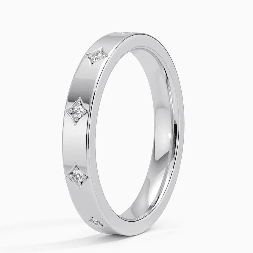 Celestial Starburst Moissanite Wedding Band - Novelle Vow