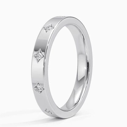 Celestial Starburst Moissanite Wedding Band - Novelle Vow