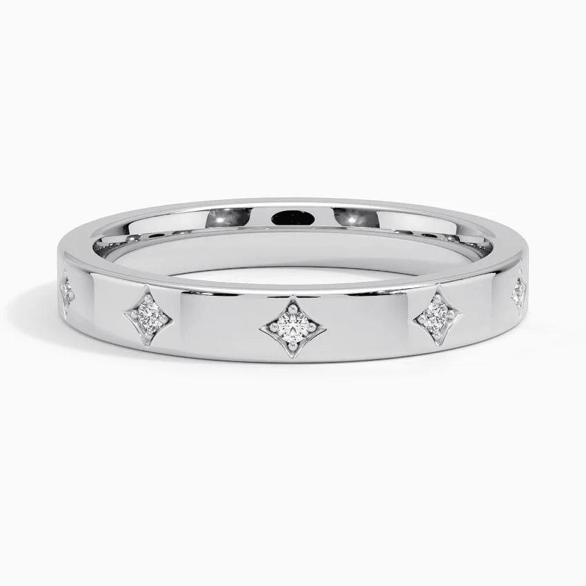 Celestial Starburst Moissanite Wedding Band - Novelle Vow