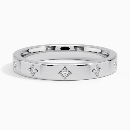 Celestial Starburst Moissanite Wedding Band - Novelle Vow
