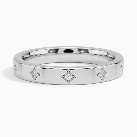Celestial Starburst Moissanite Wedding Band - Novelle Vow