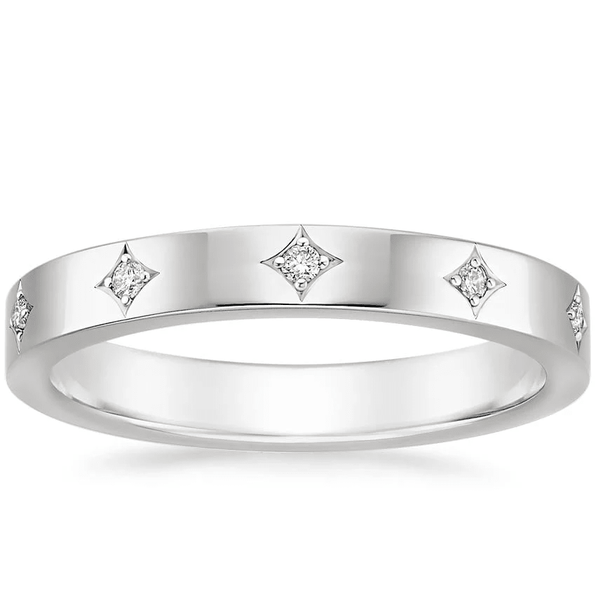 Celestial Starburst Moissanite Wedding Band - Novelle Vow