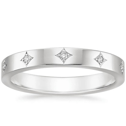 Celestial Starburst Moissanite Wedding Band - Novelle Vow