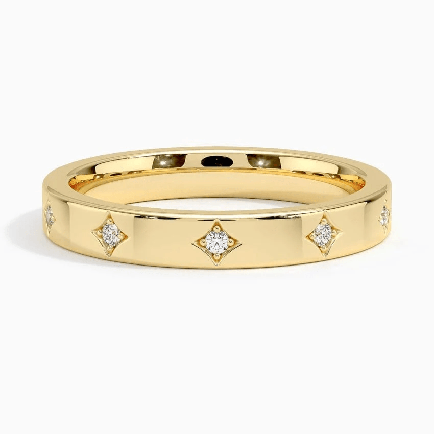 Celestial Starburst Moissanite Wedding Band - Novelle Vow