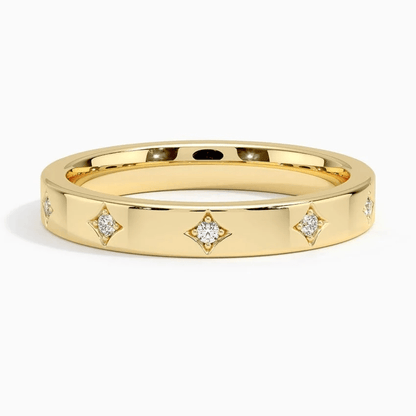 Celestial Starburst Moissanite Wedding Band - Novelle Vow