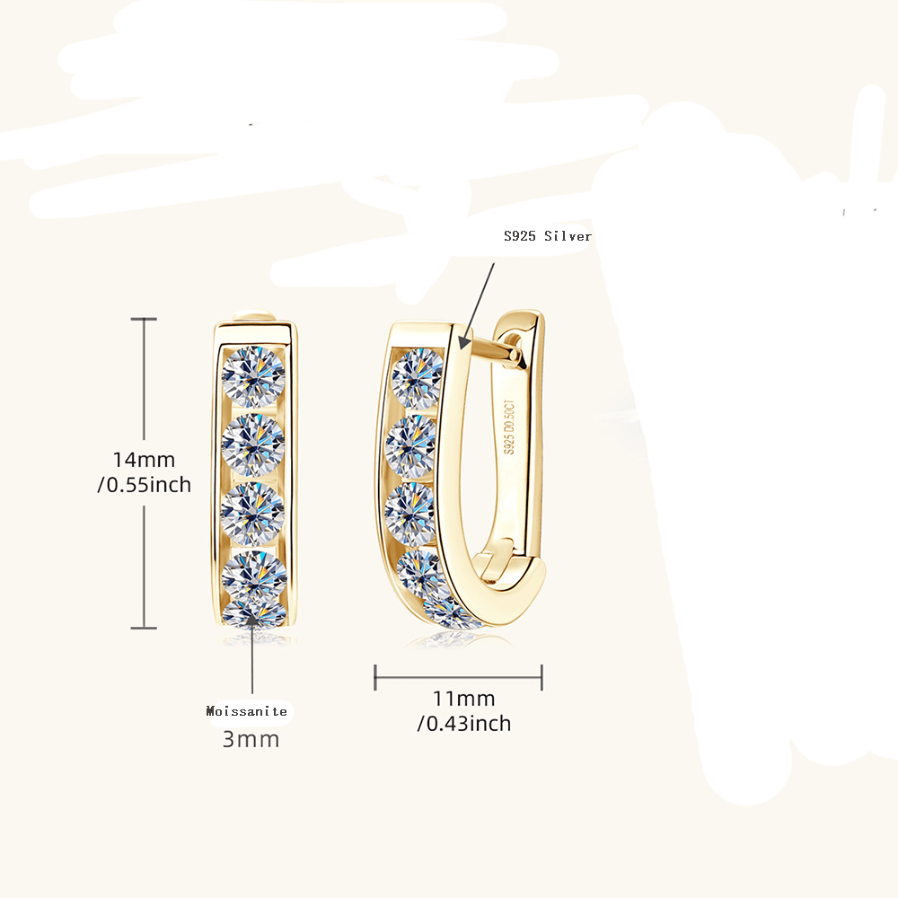 Channel Set Moissanite Huggie Hoop Earrings - Novelle Vow