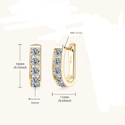 Channel Set Moissanite Huggie Hoop Earrings - Novelle Vow
