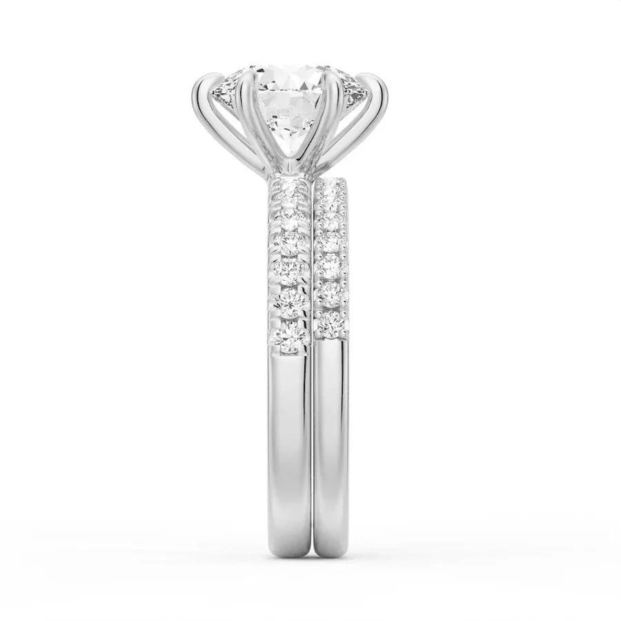 Classic 6 Prong Round Brilliant Cut Moissanite Engagement Ring - Novelle Vow