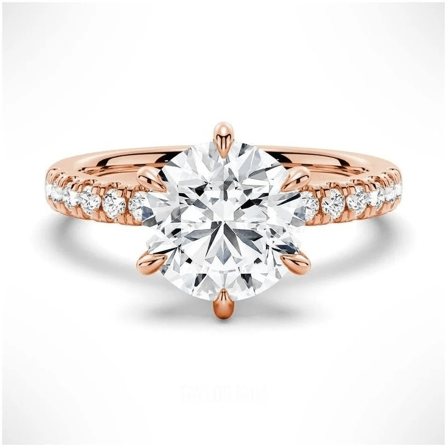 Classic 6 Prong Round Brilliant Cut Moissanite Engagement Ring - Novelle Vow