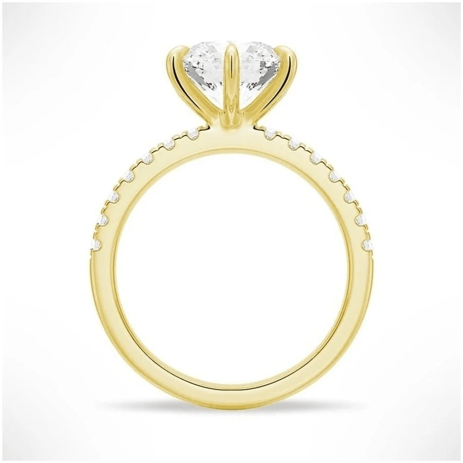 Classic 6 Prong Round Brilliant Cut Moissanite Engagement Ring - Novelle Vow