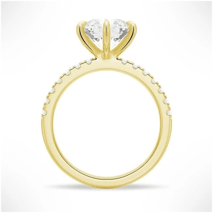 Classic 6 Prong Round Brilliant Cut Moissanite Engagement Ring - Novelle Vow