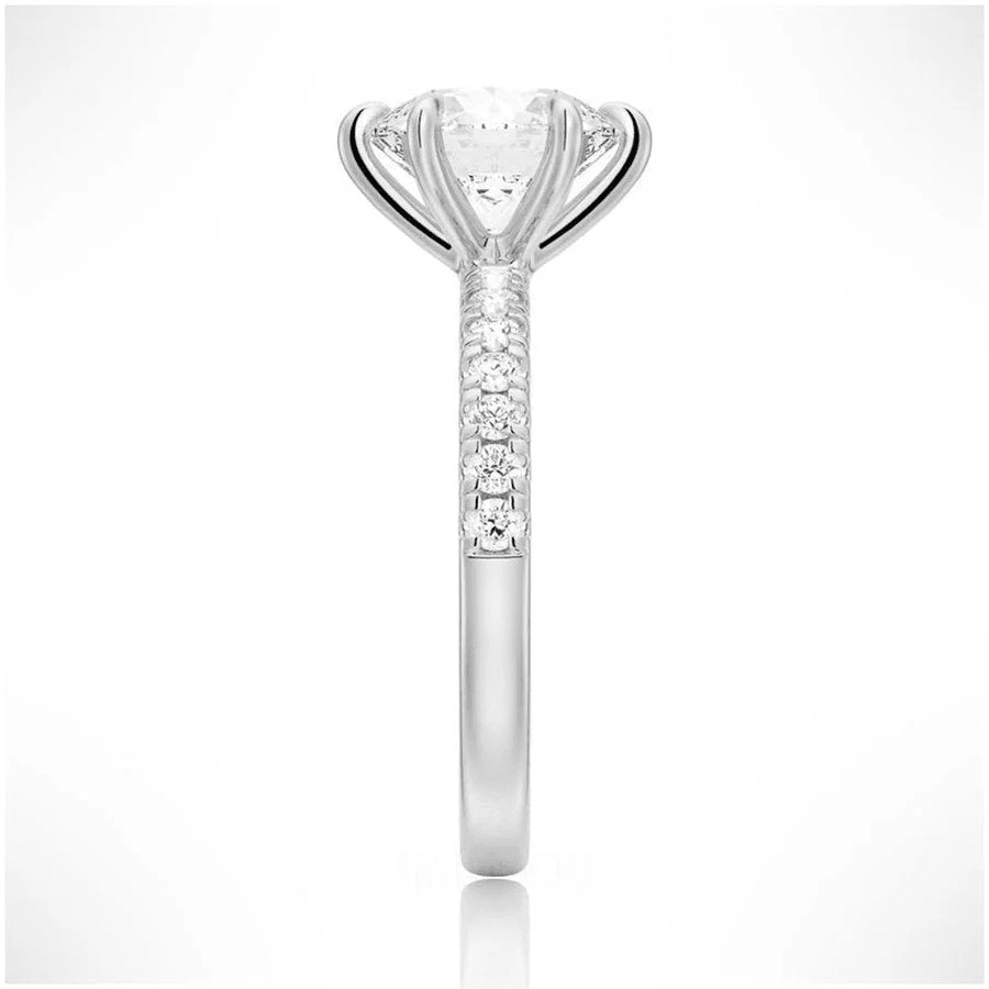 Classic 6 Prong Round Brilliant Cut Moissanite Engagement Ring - Novelle Vow