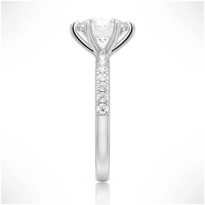 Classic 6 Prong Round Brilliant Cut Moissanite Engagement Ring - Novelle Vow
