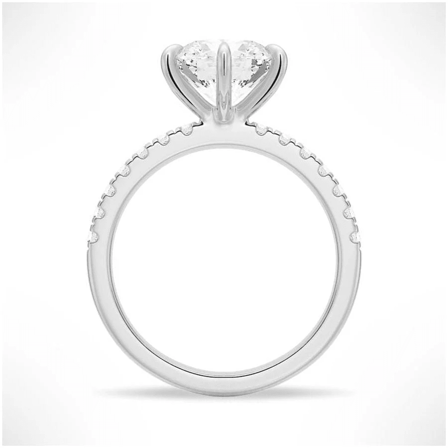 Classic 6 Prong Round Brilliant Cut Moissanite Engagement Ring - Novelle Vow