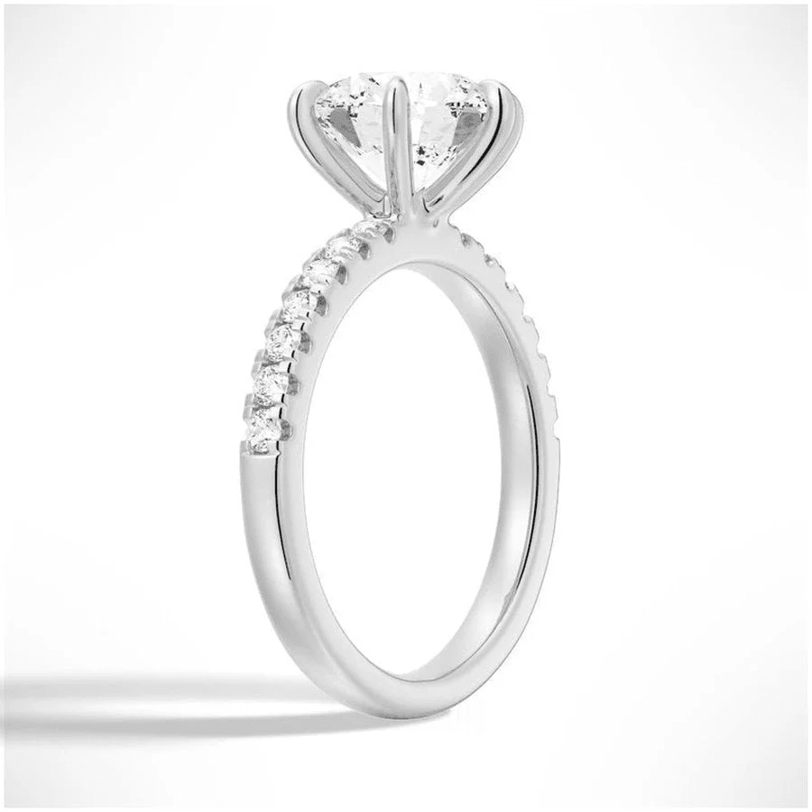 Classic 6 Prong Round Brilliant Cut Moissanite Engagement Ring - Novelle Vow