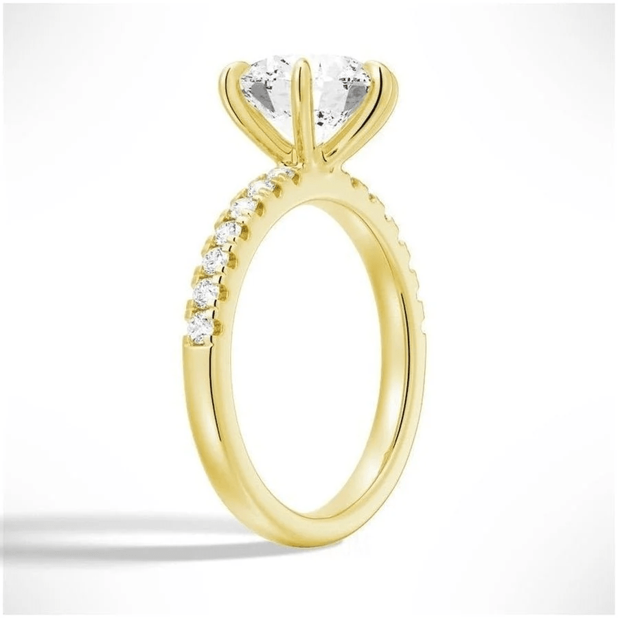 Classic 6 Prong Round Brilliant Cut Moissanite Engagement Ring - Novelle Vow