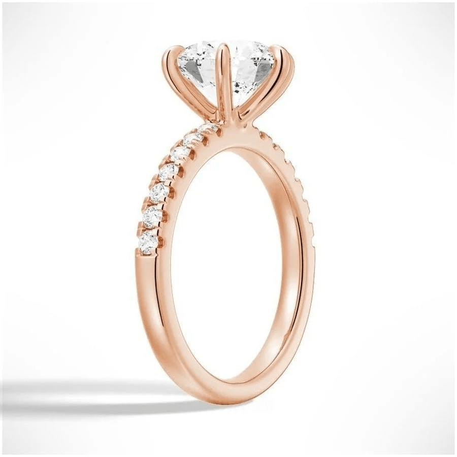 Classic 6 Prong Round Brilliant Cut Moissanite Engagement Ring - Novelle Vow