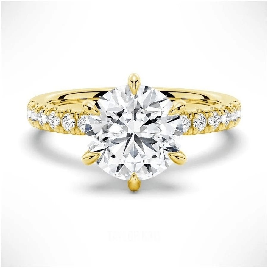 Classic 6 Prong Round Brilliant Cut Moissanite Engagement Ring - Novelle Vow