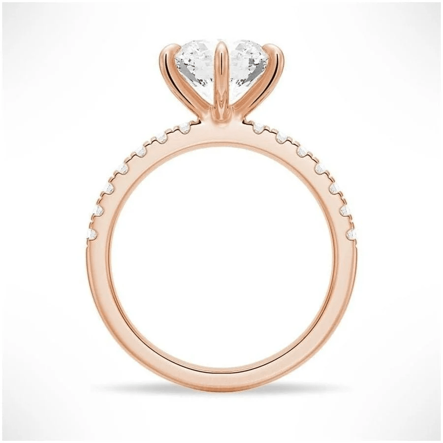 Classic 6 Prong Round Brilliant Cut Moissanite Engagement Ring - Novelle Vow