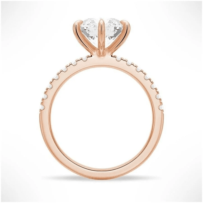 Classic 6 Prong Round Brilliant Cut Moissanite Engagement Ring - Novelle Vow