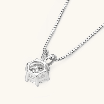 Classic 6 - Prong Round Moissanite Solitaire Necklace - Novelle Vow