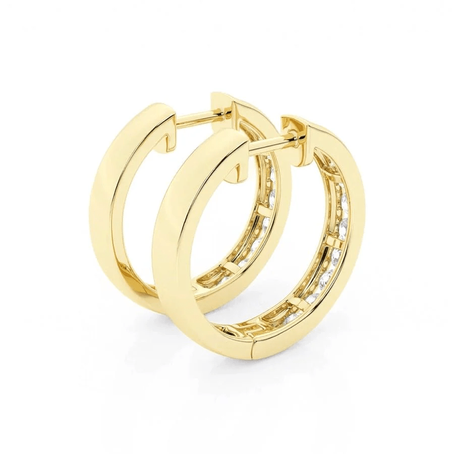 Classic Channel Set Moissanite Hoop Earrings - Novelle Vow