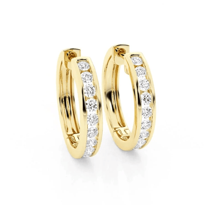 Classic Channel Set Moissanite Hoop Earrings - Novelle Vow