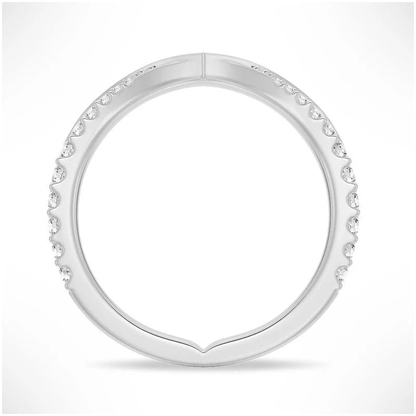 Classic Curved V - Shape Moissanite Wedding Band - Novelle Vow
