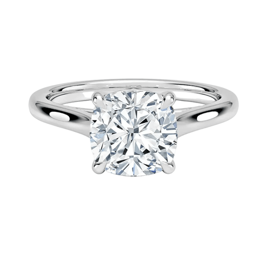 Classic Cushion Solitaire Moissanite Engagement Ring - Novelle Vow