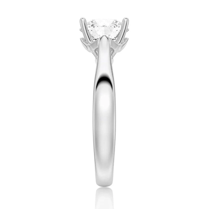 Classic Four-Prong Round Moissanite Solitaire Engagement Ring