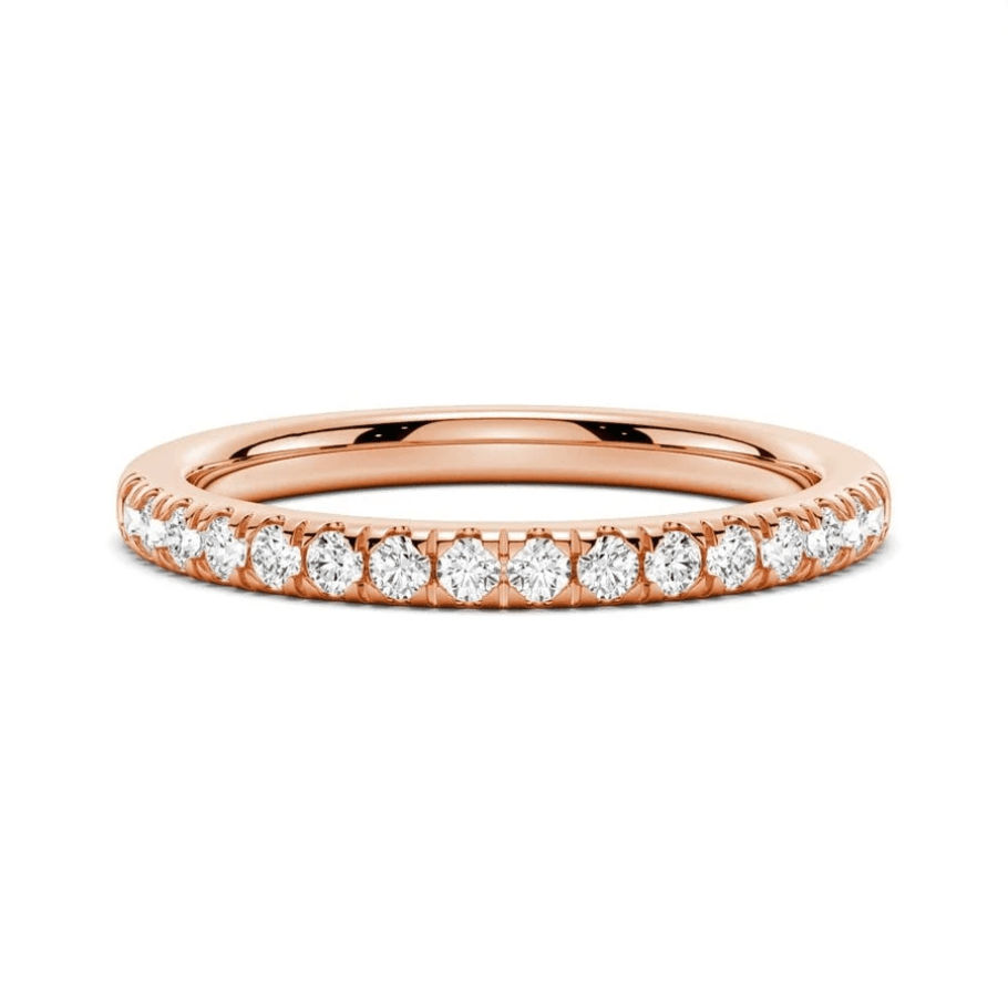 Classic French Pavé Moissanite Wedding Band (2mm) - Novelle Vow