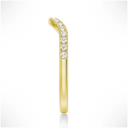 Classic French Style Curved Moissanite Wedding Band - Novelle Vow