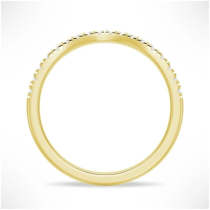 Classic French Style Curved Moissanite Wedding Band - Novelle Vow