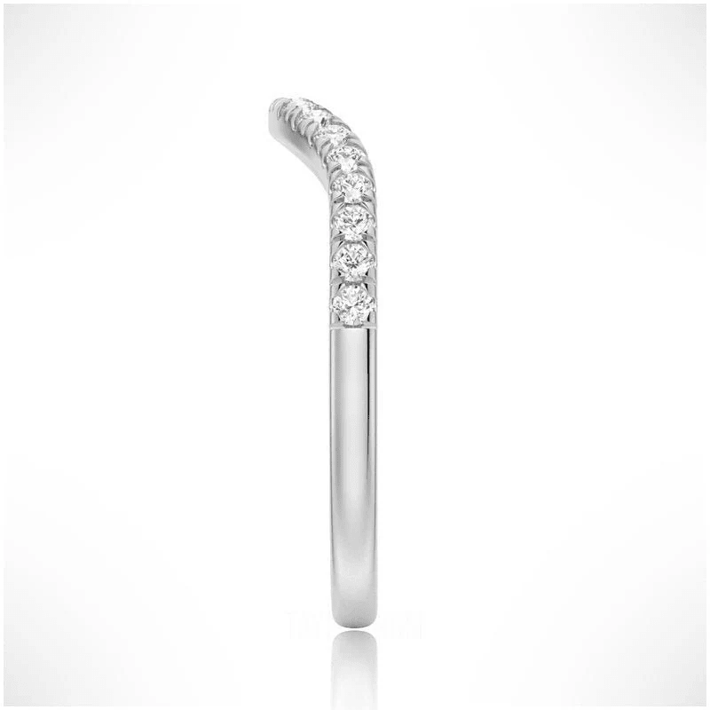 Classic French Style Curved Moissanite Wedding Band - Novelle Vow